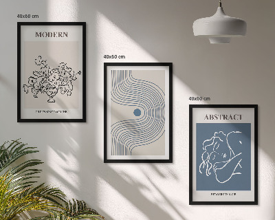 Composizione di quadri Poster astratti con linee di fiori