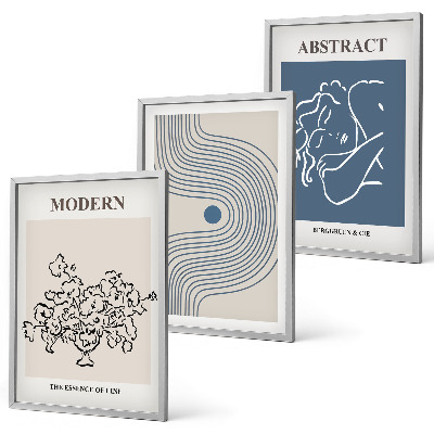 Composizione di quadri Poster astratti con linee di fiori