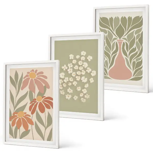 Set di quadri incorniciati con motivi floreali in stile boho