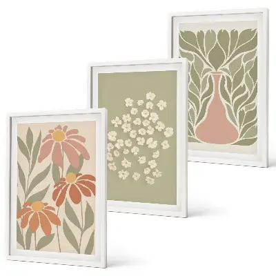 Set di quadri incorniciati con motivi floreali in stile boho