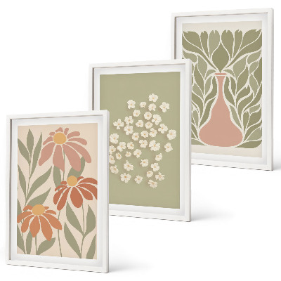 Set di quadri incorniciati Motivi floreali in stile boho
