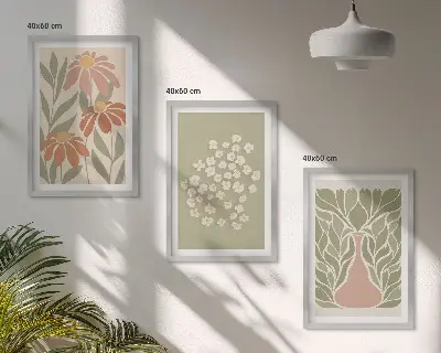 Set di quadri incorniciati con motivi floreali in stile boho