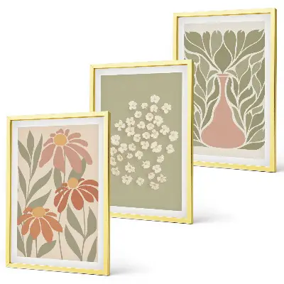 Set di quadri incorniciati con motivi floreali in stile boho