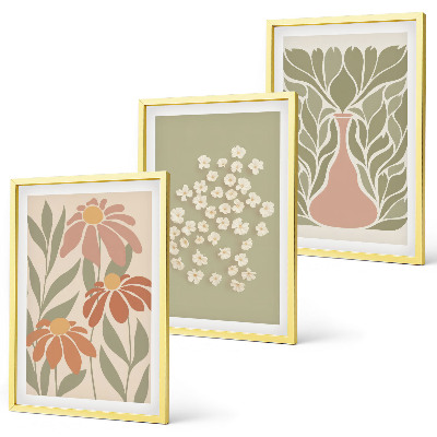 Set di quadri incorniciati Motivi floreali in stile boho