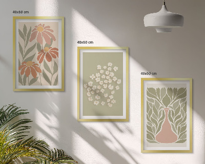 Set di quadri incorniciati Motivi floreali in stile boho