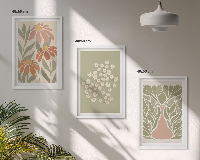 Set di quadri incorniciati Motivi floreali in stile boho