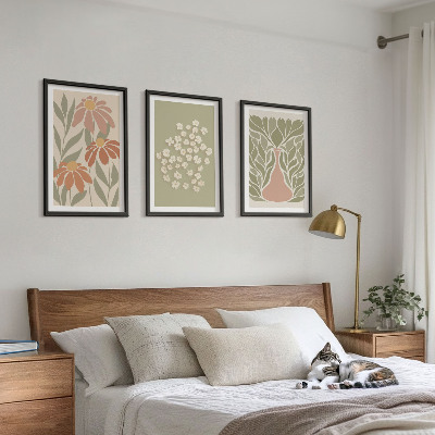 Set di quadri incorniciati Motivi floreali in stile boho