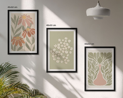 Set di quadri incorniciati Motivi floreali in stile boho