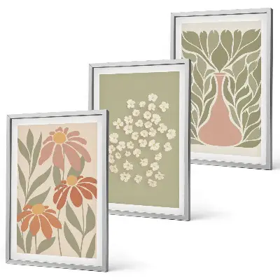 Set di quadri incorniciati con motivi floreali in stile boho