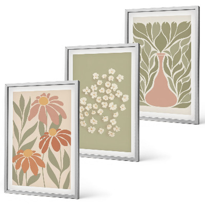 Set di quadri incorniciati Motivi floreali in stile boho