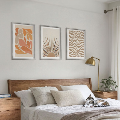Set di 3 quadri Forme pastello boho solari