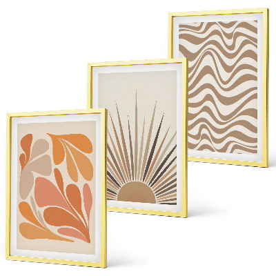Set di 3 quadri Forme pastello boho solari
