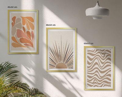 Set di 3 quadri Forme pastello boho solari