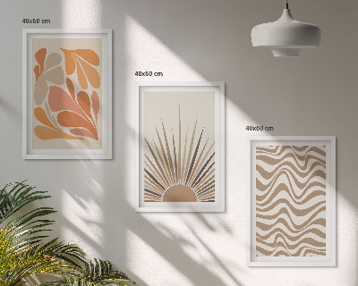 Set di 3 quadri Forme pastello boho solari