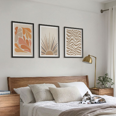 Set di 3 quadri Forme pastello boho solari