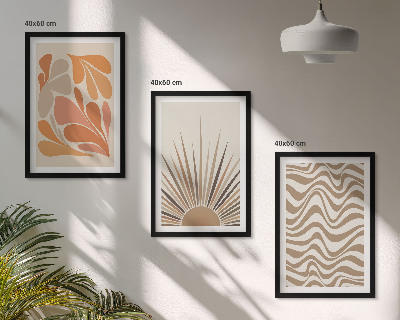 Set di 3 quadri Forme pastello boho solari