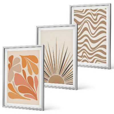 Set di 3 quadri Forme pastello boho solari