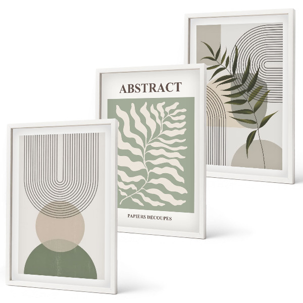 Set di quadri incorniciati astrazioni botaniche boho
