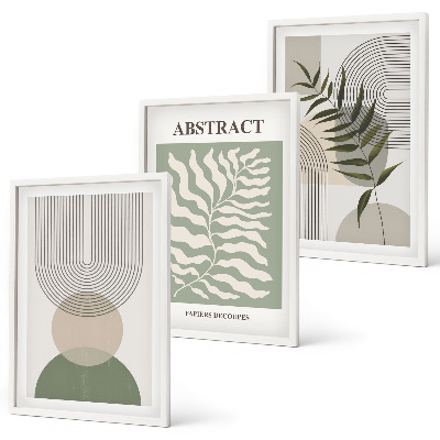 Set di quadri incorniciati astrazioni botaniche boho