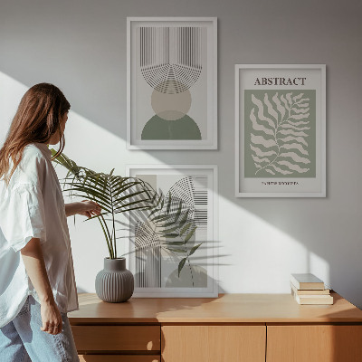 Set di quadri incorniciati astrazioni botaniche boho
