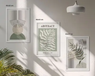 Set di quadri incorniciati con design di astrazioni botaniche boho