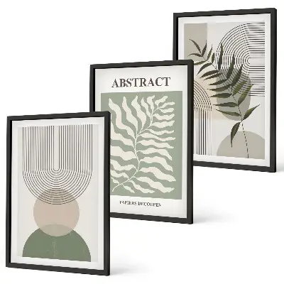 Set di quadri incorniciati con design di astrazioni botaniche boho