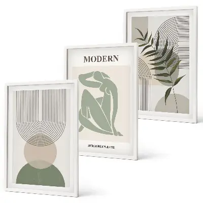 Composizione di quadri con eleganti grafiche vegetali