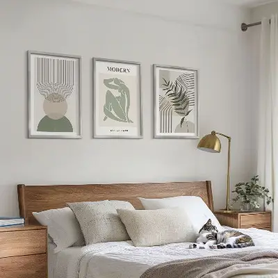 Composizione di quadri con eleganti grafiche vegetali