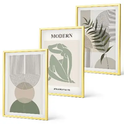 Composizione di quadri con eleganti grafiche vegetali