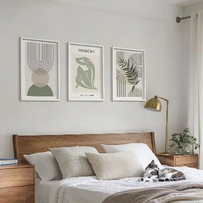 Composizione di quadri con eleganti grafiche vegetali