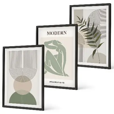 Composizione di quadri con eleganti grafiche vegetali