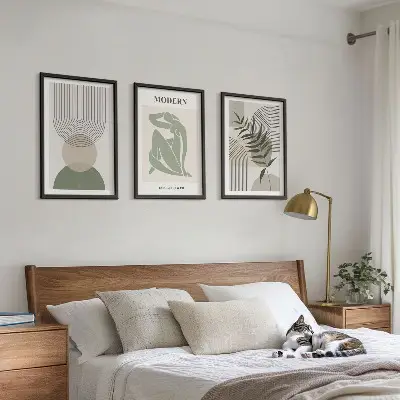 Composizione di quadri con eleganti grafiche vegetali