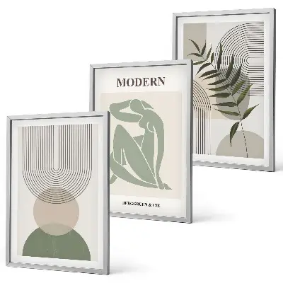 Composizione di quadri con eleganti grafiche vegetali
