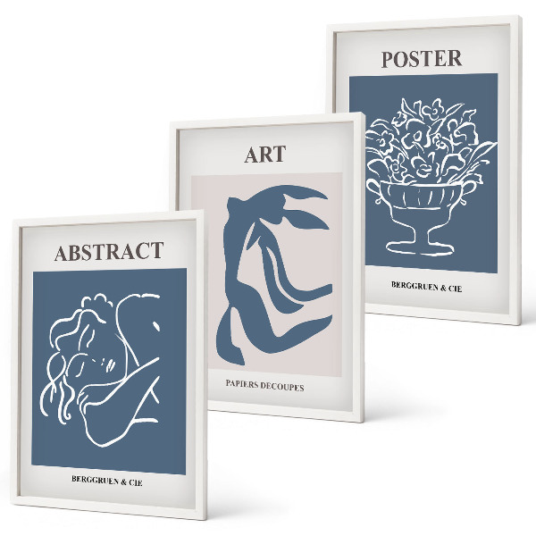 Set di 3 quadri Gli eleganti motivi astratti di Matisse