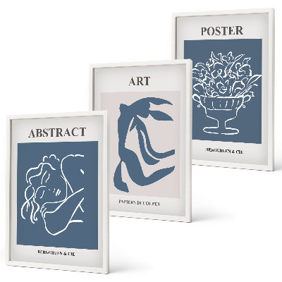 Set di 3 quadri Gli eleganti motivi astratti di Matisse