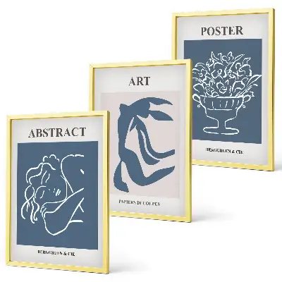 Set di 3 quadri con eleganti motivi astratti di Matisse