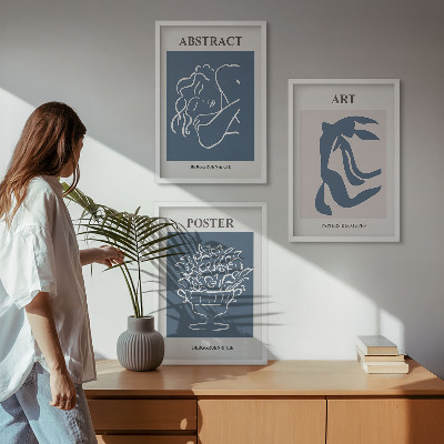 Set di 3 quadri Gli eleganti motivi astratti di Matisse