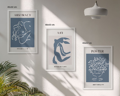 Set di 3 quadri Gli eleganti motivi astratti di Matisse