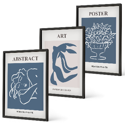Set di 3 quadri Gli eleganti motivi astratti di Matisse