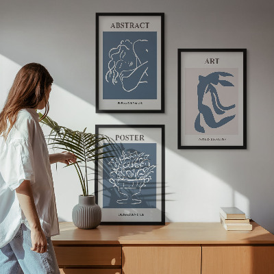 Set di 3 quadri Gli eleganti motivi astratti di Matisse