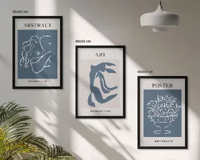 Set di 3 quadri con eleganti motivi astratti di Matisse