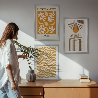 Composizione di quadri Poster con motivi geometrici di piante
