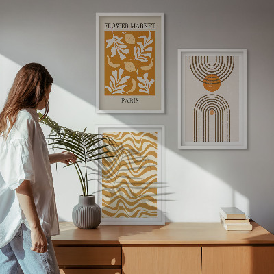 Composizione di quadri Poster con motivi geometrici di piante