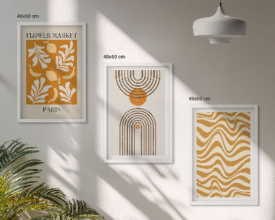 Composizione di quadri Poster con motivi geometrici di piante