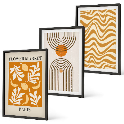 Composizione di quadri Poster con motivi geometrici di piante