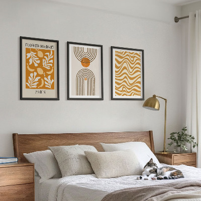 Composizione di quadri Poster con motivi geometrici di piante