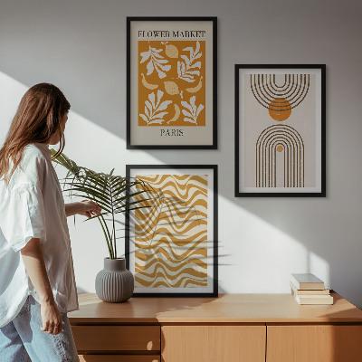 Composizione di quadri Poster con motivi geometrici di piante