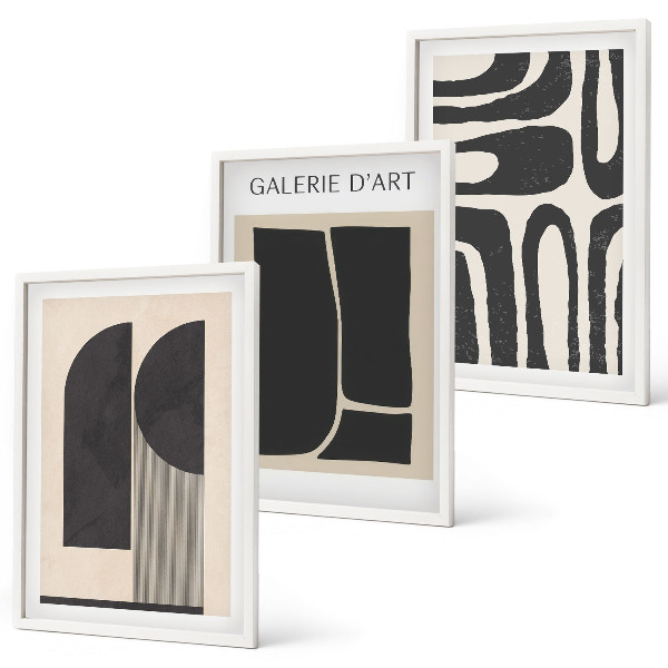 Set di 3 quadri Poster astratti minimalisti