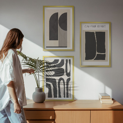Set di 3 quadri Poster astratti minimalisti