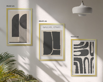 Set di 3 quadri Poster astratti minimalisti